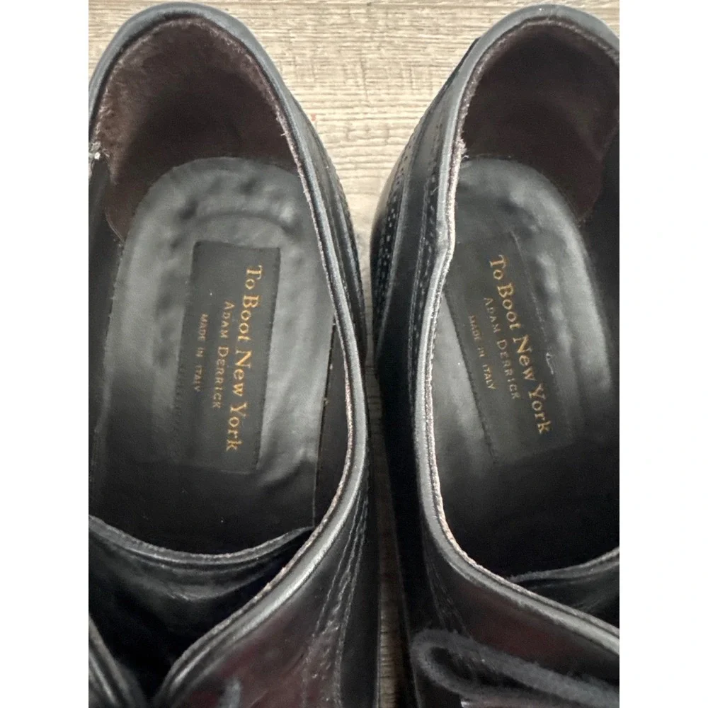 To Boot New York Adam Derrick Black Leather Brogue Cap Toe Oxfords 10.5 2848
